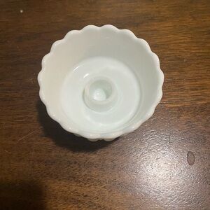 Milk Glass Scalloped Bowl